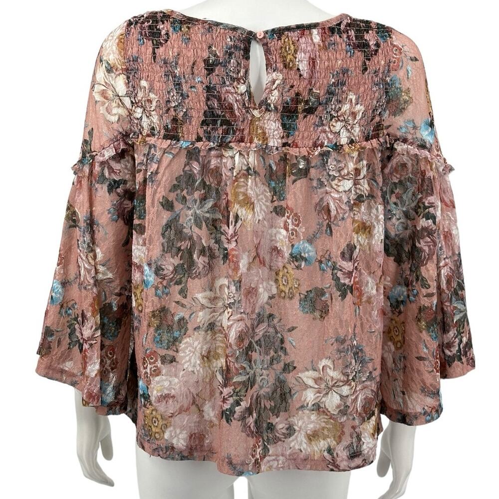 Akemi + Kin Anthropologie Top Womens XS Rose Floral Boho Fairy Peasant Cottage - Picture 5 of 8